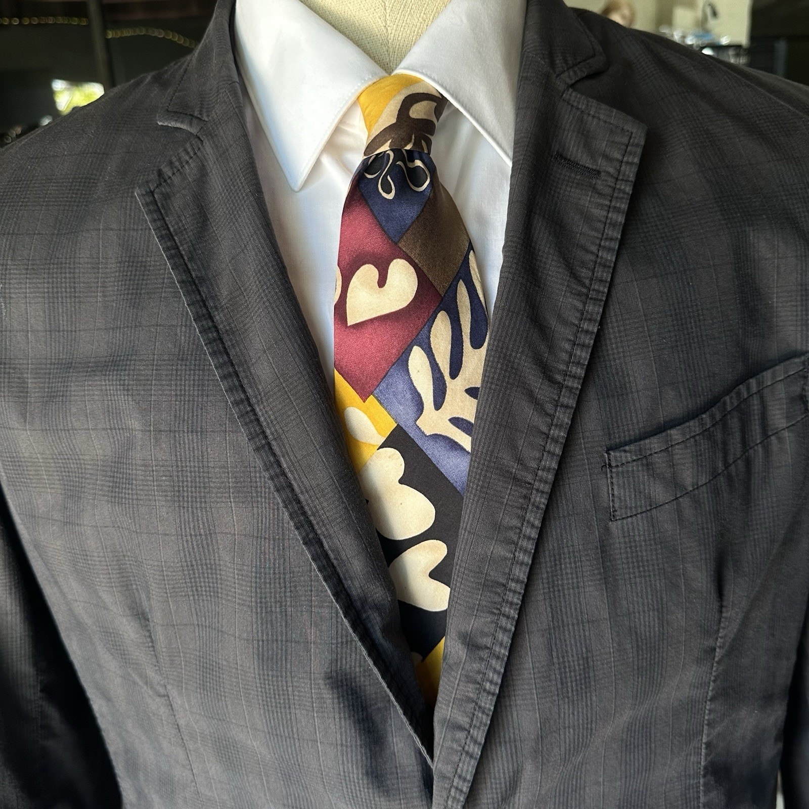Egara Water Resistant Sport Coat Men L Poly Lycra 2 Buttons Double V
